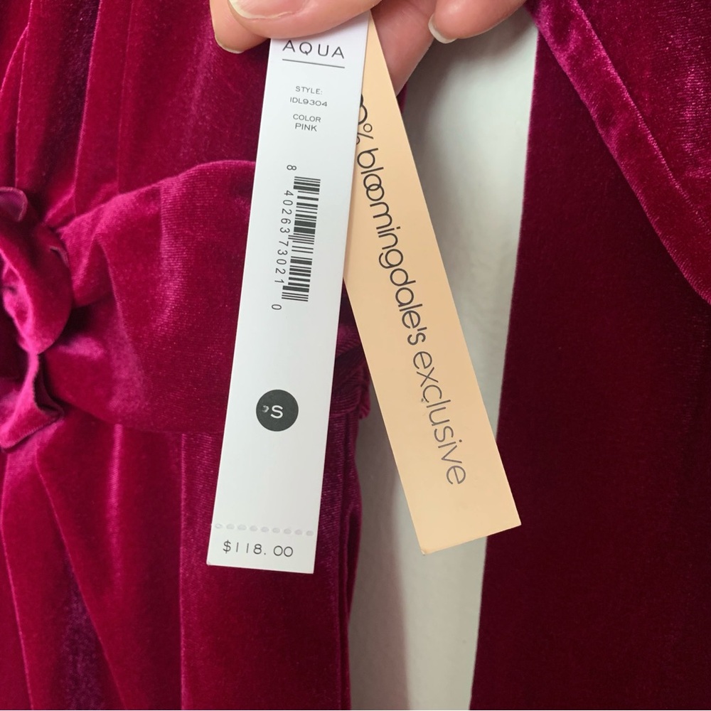 Aqua Velvet Rosette Bodycon Dress - Picture 4 of 13